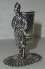 Rare Antique German 800 Silver Ottoman Man Figure Toothpick match Holder C1910