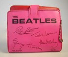 Beatles Rare 1964 Bright Pink Vinyl Wallet In Very Nice Shape