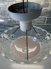 Vintage 3 Hole Art Deco Glass Ceiling Light Fixture Pink Glass Shade