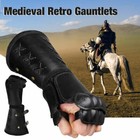 Arm Guard Armor Cuff Leather Bracer Knight Costume Battle Medieval Viking Gloves