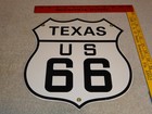 Vintage Nos Texas United States Us Route 66 11 3 4  Porcelain Metal Gas Oil Sign