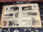 Antique Scrapbook Filled With 60 Pages Of Photos  Cards  Letters   Ephemera