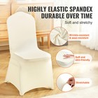 100 Pcs Ivory Chair Covers Polyester Spandex Stretch Slipcovers Wedding