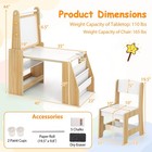 Kids Art Table And Chair Set W  Easel   Chair Whiteboard   Chalkboard Paper Roll