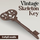 Large Cast Iron Skeleton Key - Gothic Furniture Rustic Home Decor For Farmhou   