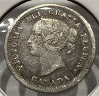 1858 5 Cents Canada Silver 5c Coin Queen Victoria Silver Nickel Vf Detail  f284 