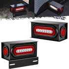 2pcs Steel Trailer Light Boxes Housing Kit W  6  Oval Led Trailer Tail Lights