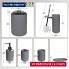 Cerbior Bathroom Accessories Set 6 Piece Bath Ensemble light Grey   Includes Soa