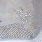 Paula Winokur Art Pottery Handled Tray Mermaid Fish Celadon 13 x16 x2 75  Vgc