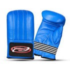 Leather Bag Gloves Blue Boxing Heavy Bag Training Mitts Punching Gloves
