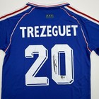 Autographed signed David Trezeguet France Blue Soccer Futbol Jersey Beckett Coa