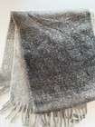 H m Oversized Plaid Scarf Gray Taupe Brown Brushed Soft Fringe Winter Wrap