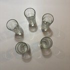 Set Of 5 Shot Glasses  2oz  4inch Clear Glass Vintage