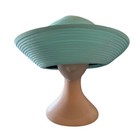Ashro Kentucky Derby Wide Flip Brim Pastel Green Dark Satin Band Church Hat Nwt