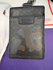 Coach Signature C Gunmetal Lanyard Id Credit Card Holder Nwt Retired F62481