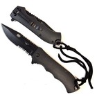 8 5  All Black Stainless Steel Blade  Tactical Folding Pocket Knife 