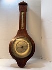 Vintage 28    Ohio Thermometer Co Solid Mahogany Barometer Thermometer England