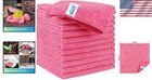 Highly Absorbent 12 Pack Pink Microfiber Towels - Perfect For Home   Car Care