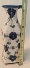 Polish Unikat Pottery Boleskawiec Blue Poppy Floral Bottle Vinegar carafe 17 Oz 