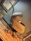 Antique Wicker Baby Carriage Buggy Vintage Jc Penny  mary Lou  Doll Carriage