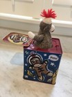 Sock Monkey Jack In The Box Schylling Toy - 2008 - Tin Musical Pop Up