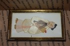 Small Framed Vintage Fabric Asian Wall Art