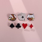 4pcs Poker Cards Enamel Pins Poker Playing Cards Aces Lapel Pin Poker Queen King