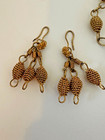 Links Bracelet Earrings Set Matching Dangle Textured Mcm Vintage Gold Tone