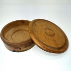 Antique Treen Hand Turned Wood Lidded Box Apothecary Pill Finishers  Trinket Box