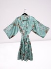 Japanese Mint Floral Kimono Robe Size L xl Worn Once