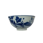Chinese Blue White People Scenery Graphic Porcelain Bowl Display Art Jk284