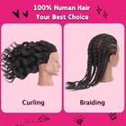 Mannequin Head With Human Hair 16  Cosmetology Manikin Doll Head 100  Real Hu   