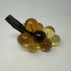 Vintage Grape Cluster On Stem Brown Amber Yellow Lucite Large Balls Mid Century