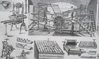 Printing Press Types Cylinders Parts Rollers Cutting - 1870 Antique Print