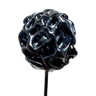 Antique Hat Pins Black Glass Squiggle Ball Faceted Ball Smooth Ball Lot Of 3