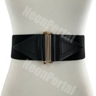 Women Wide Elastic Waist Vintage Soft Cowhide Full Grain Leather Waistband Belt