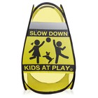 3-pk 24  Caution Slow Down Kids At Play Yellow Reflective Pop-up Safety Signs