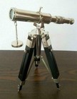 Solid Brass Telescope Wooden Tripod Vintage Antique Nautical Decorative Gift