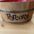 Vintage Spaulding   Frost Co  Large Wooden Popcorn Barrel Bowl Dish Bucket