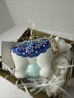 Hallmark Heritage Collection Blue Snowflake Bear Blown Glass Ornament Nib