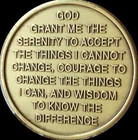 Teddy Bear One Day At A Time Serenity Prayer Bronze Medallion Sobriety Chip Aa