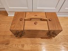 Vintage Wooden 3 Tier Accordion Sewing Box Basket W feet Made In Romania