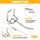 100 Pcs Silver 2 Inch Pegboard Hooks Display Holders For 1 8 1 4 Inch Tools