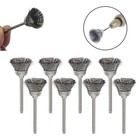 10pcs Grinding Polishing Wheel Head Wire Brush Steel Kit For Electric Drill 15mm