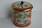 Vintage Daher Decorative Tin W  Floral Motif  Made In England 5  Dia  6  Height