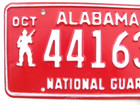 1989 Alabama License Plate   national Guard  44163  Nos  Vintage  New never Used