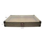 Novel Box Glass Top Burlap Clasp Jewelry Gem Display Case With Gem Jar Insert