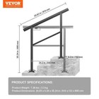 36 In  W X 35 In  H Adjustable Handrail Fits 2 Steps Or 3 Steps Aluminum Handrai