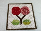 Hand Made Patchwork Quilt Potholder  Calico Prints  Red  Brown  Green