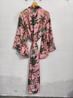 Gift For Her Silk Kimono Robe Soft Summer Wear Bathrobe L-75